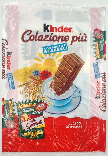 incarto SIMPSONS CARD CAP sorpresine confezione wrapping merendine Kinder Colaz.