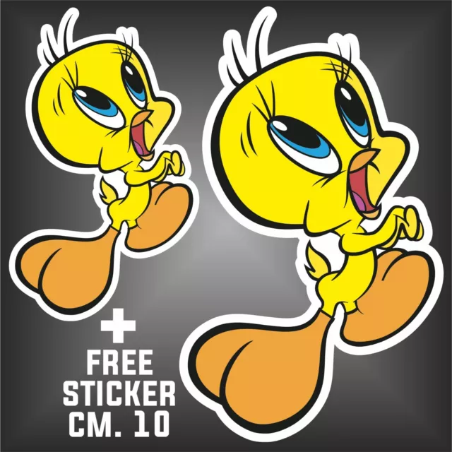 adesivo Titti Tweety car decal autocollant aufkleber + 1 FREE STICKER CM. 10