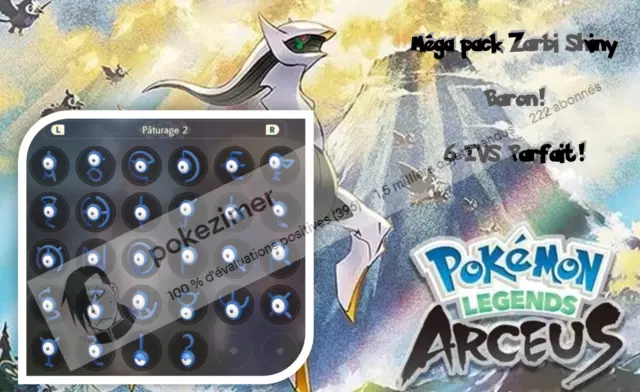 Mega Pack POKEMON 28 ZARBI/UNKNOWN BARON SHINY 6IV 6GV - Pokémon LEGENDE ARCEUS