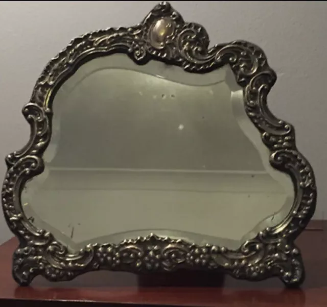 Antique Silver Dressing Table Mirror 1906