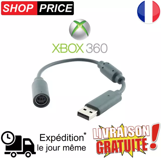 Câble USB adaptateur convertisseur pour manette XBOX 360 sur PC (NEUF)