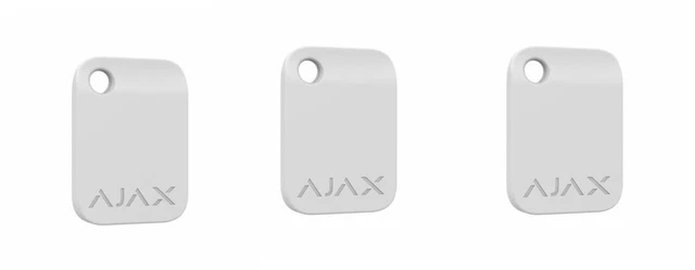 3 PEZZI Ajax Tag AJTAG - Tag per centrali HUB Ajax (Bianco)