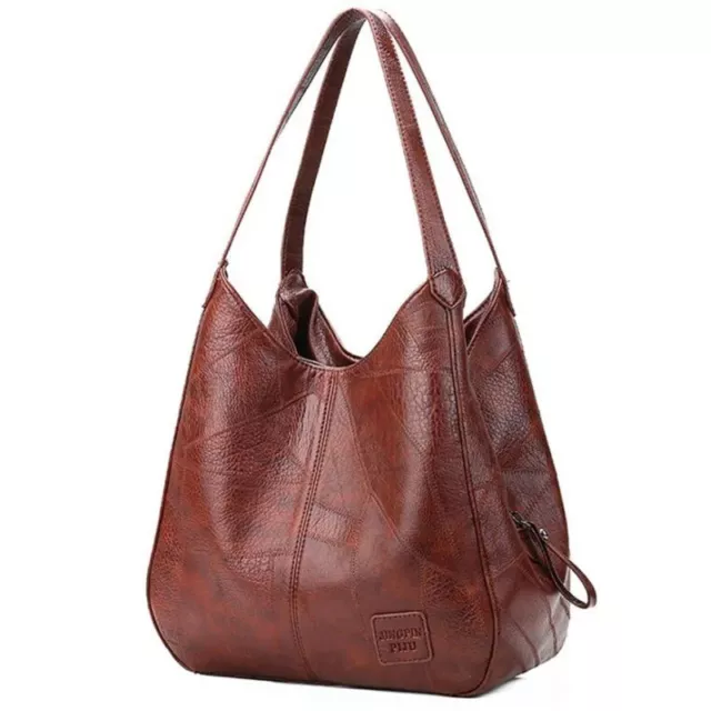 Vintage Leather HandBag Handbags Women Shoulder Tote Female Top-handle Bag