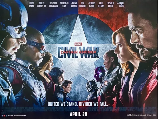 Captain America: Civil War (2016) Marvel MCU UK Cinema Movie Poster Quad