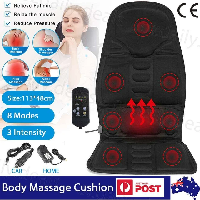 Full Body Neck Back Shiatsu Massage Chair Seat Heat Car Massager Pad Cushion AU