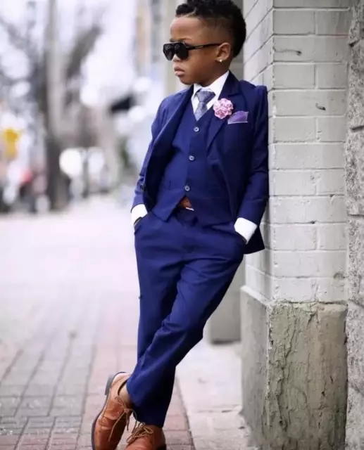 Boys Suits Page Boy Wedding Suit Navy Suit Party Baby Boys 3 Piece Dinner Suit