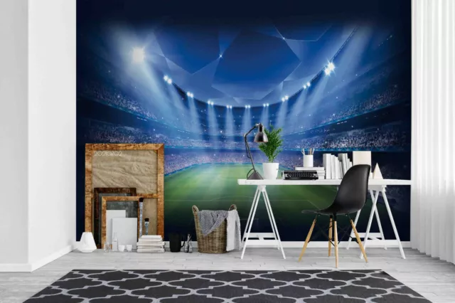 3D Soccer Field Light Wallpaper Wall Mural Removable Self-adhesive Sticker2502