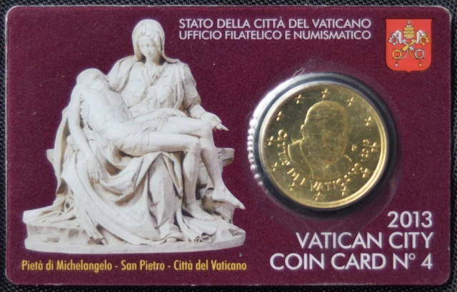 Vatican 2013 ● 50¢ Euro enlarged map / Pope Benedict FDC Official Coin Card № 4