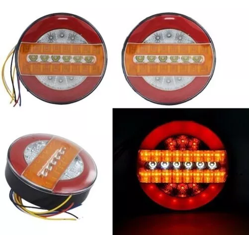 2x 12-24V Led Gyrophare Support Flexible 4 Fonctions E9 Camion