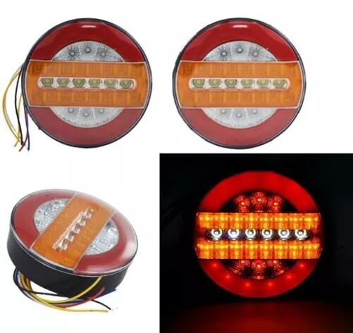 2x LED Feux Arrière 12-24V 5 Fonctions Hamburger Lampes Camion Remorque Camion