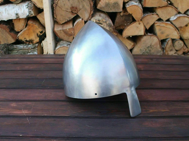Medieval Steel Viking Nasal Helmet Hand Forged SCA Armour Viking Helmet 3
