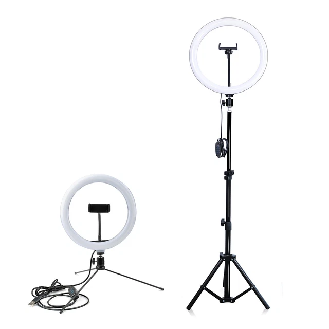 LED Ring Light 26cm 2 Tripods Rotary Phone Holder LoomiPod XL 4Smarts