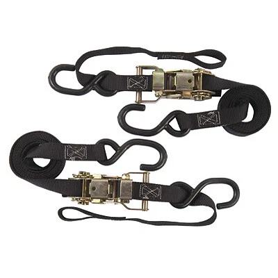 Rider Cargo Ratchet/Soft Loop Tie Downs  Black RC-1935
