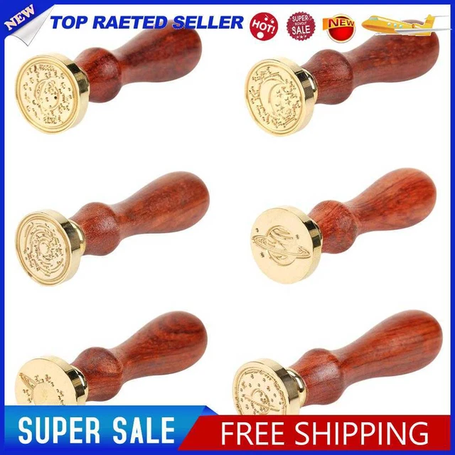 DELORIGIN Owl Wax Seal Stamp - Brass Removable Head With Wood Handle For Invitations & Gifts