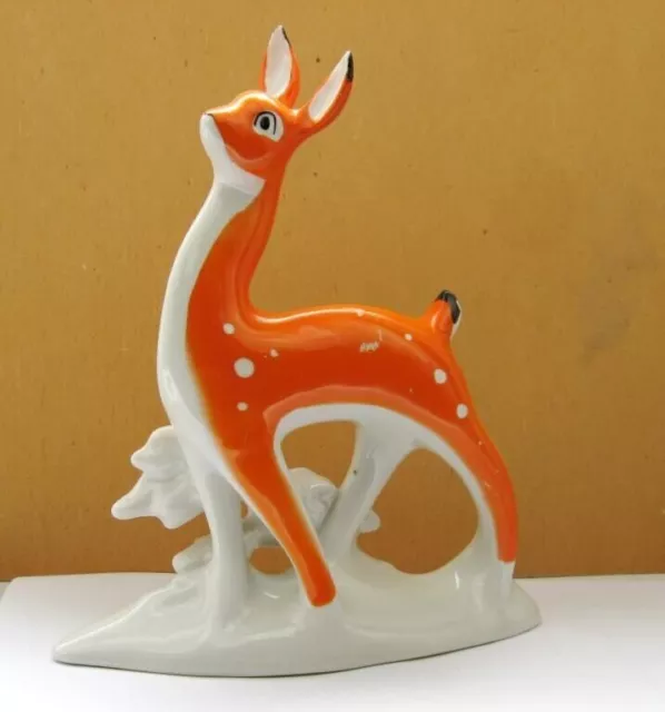 Grand faon de cerf Bambi figurine en porcelaine soviétique antique URSS 5122 d