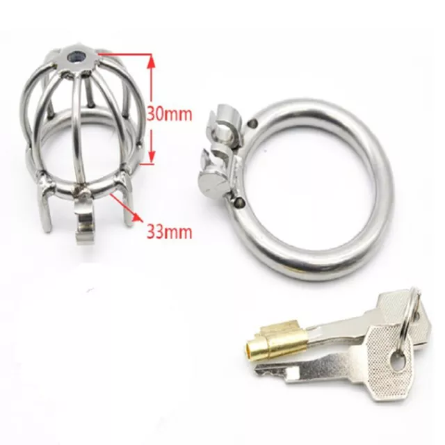 Stainless Steel Metal Male Chastity Cage Device Restraint Spiked-ring with Lock