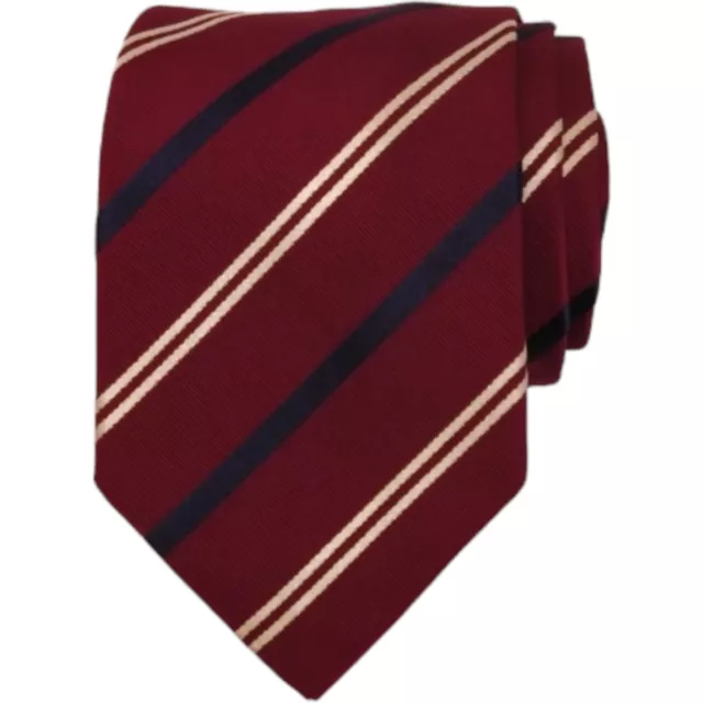 SARTORIA ITALIANA Mens Classic Tie 3.25 Burgundy 100% Silk Stripe Necktie ITALY