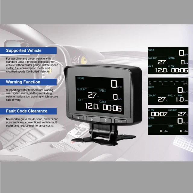 Display HUD Per Auto OBD B1 - Tachimetro Testa A Testa | Multifunzione Con Allarmi | Diagnostica Guida - Foto 7