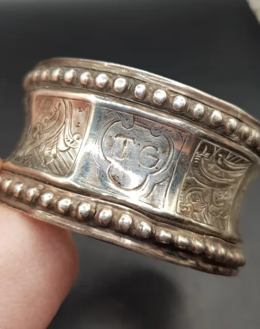 Old Vintage/Antique Good Size Silver Napkin Ring. Measurements in Pictures