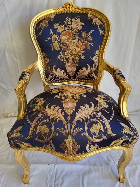 Louis Xv Style Armchair French Style Chair Dark Blue New Model 2