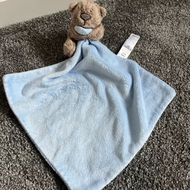 George Asda Blue Brown Teddy Bear Baby Comforter Blankie Soother Soft Toy ❤️