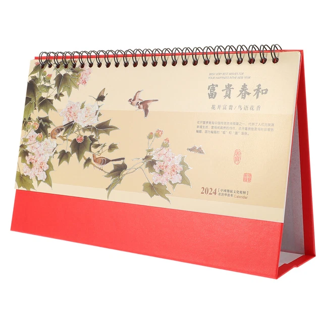 Chinesischer Tischkalender 2024, Neujahrskalender 2024, freistehender