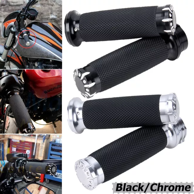 1" Motorcycle Handle Bar Hand Grips For Harley Sportster XL883 1200 Dyna Softail