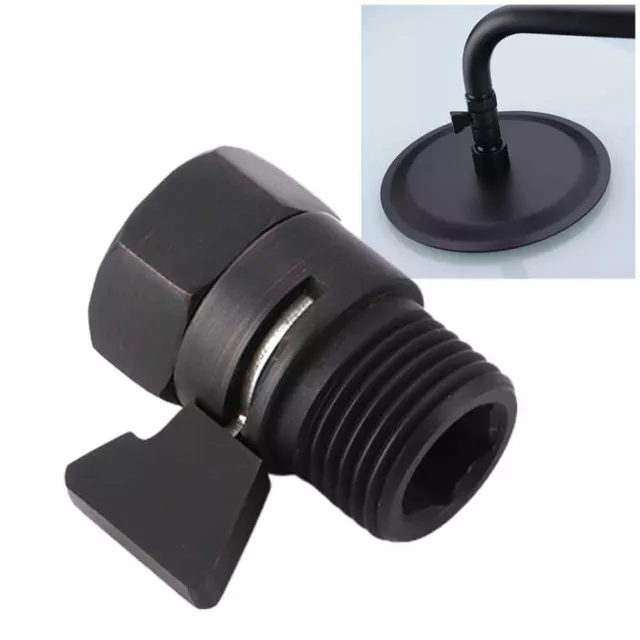 Cabezal de ducha de latón negro duradero válvula de ahorro de agua control de flujo ajustable