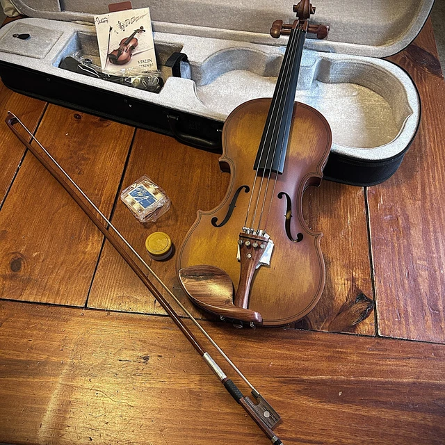 VIOLINS-BANKRUPTCY- NEW ADULT 4/4 Flamed Solid Concert Violin/Fiddle-German $155.00