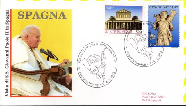 374- Fdc Vatican Visite Pape Jean Paul Ii  En Espagne