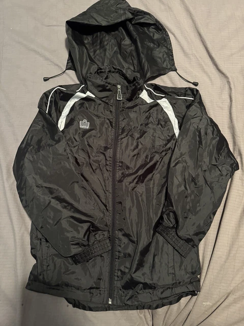 Vintage Admiral Soccer Jacket Youth Large Windbreaker Hide Hoode Full Zip