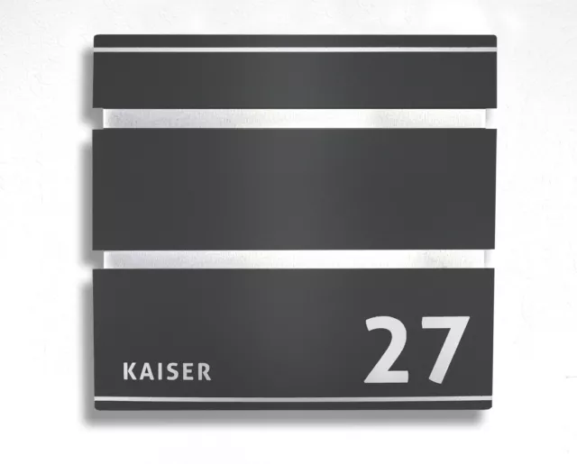 Exclusiver Edelstahl Briefkasten Bauhaus Design Postkasten Anthrazit Name Nummer