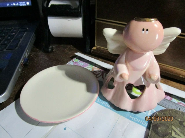 Angel Cheeks Pink Angel Figure Russ Berrie Kirk’s Kritters Votive Candle Holder 2