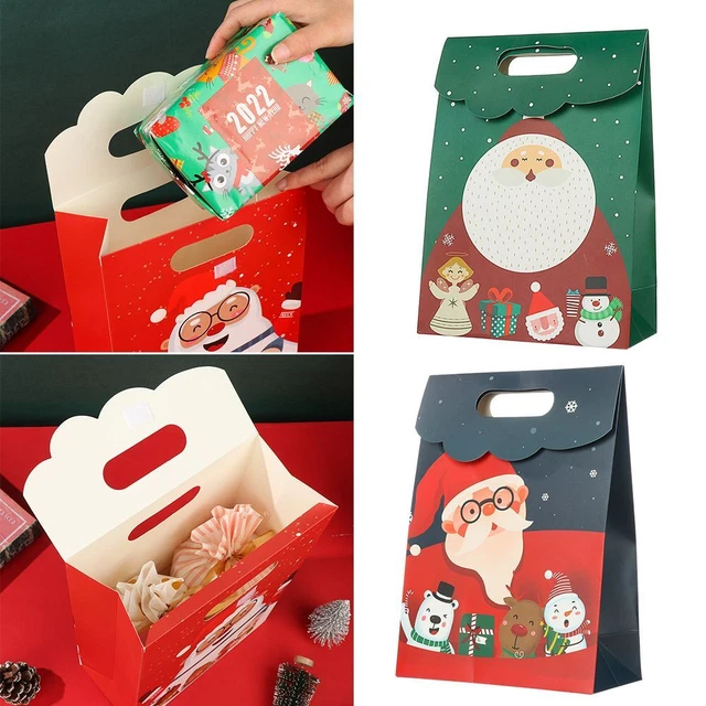 Boîte de biscuits aux bonbons Sac-cadeau de Noël Boîte de cadeau en papier