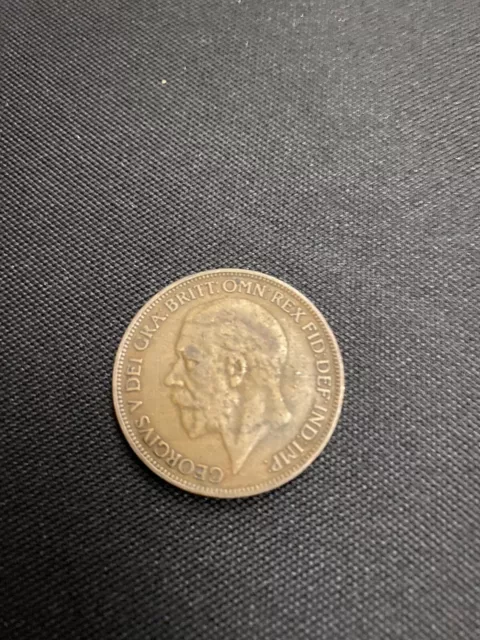 King George V 1927 Old Penny Coin