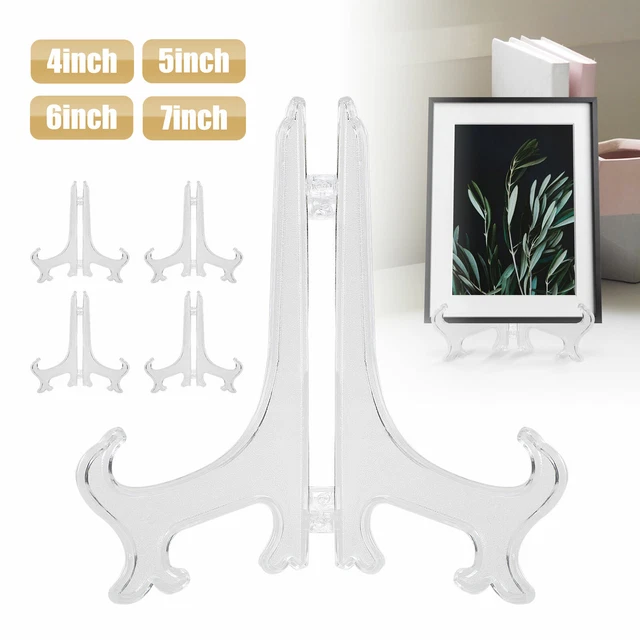 5PCS 4INCH EASEL Display Stand Plate Holders Picture Photo Frame Art