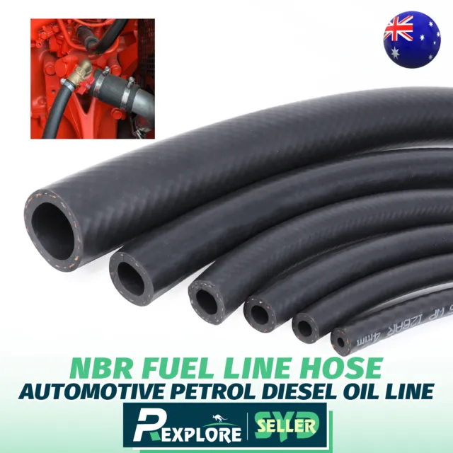 Fuel Line Nylon Braided NBR Rubber Hoses Black Automotive Petrol Diesel Oil Pipe