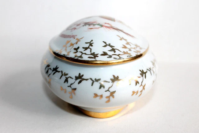 Ancienne Bonbonnière Porcelaine De Luxe CNP - Souvenir De Communion, Décor Doré - Occasion