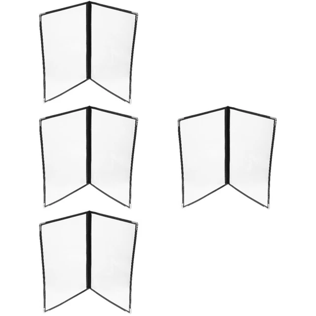 4 Pc PVC Binder Menu Cover Clear Folder Restaurant Covers Wedding