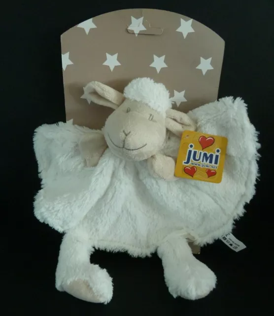 O12. Doudou Plat Jumi Mouton Ecru Blanc Beige Pattes Rond  100% Neuf 2