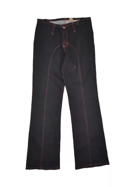 Vintage Watch LA Jeans Womens 15 30x32 Black Contrast Stitch High Waist Wide y2k