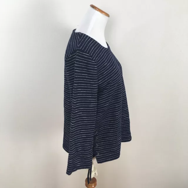 Madewell Stripe Side Lace-Up Top Navy Blue Pullover Knit Women’s Size Medium NWT 3