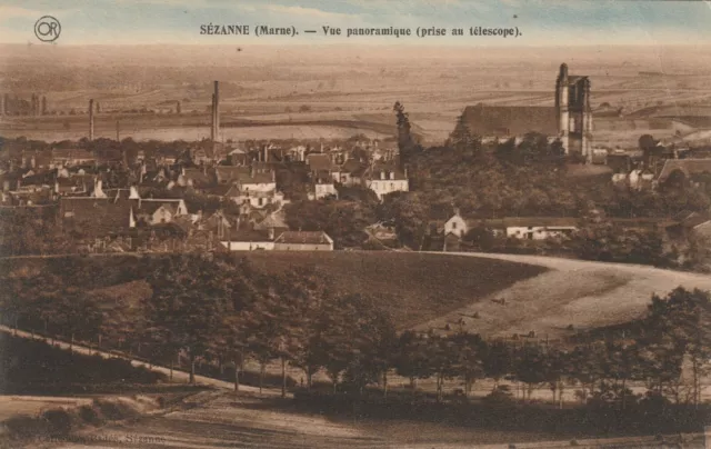 CPA 51 SEZANNE (Marne) Panoramic View (Telescope Shot)