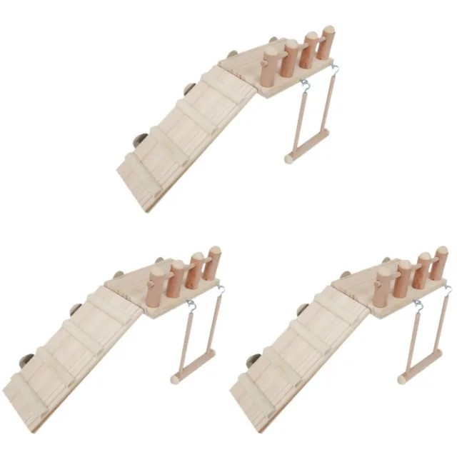3 Sets Hölzern Papagei Holzplattform Kauspielzeug Für Hamster Hamsterspielzeug