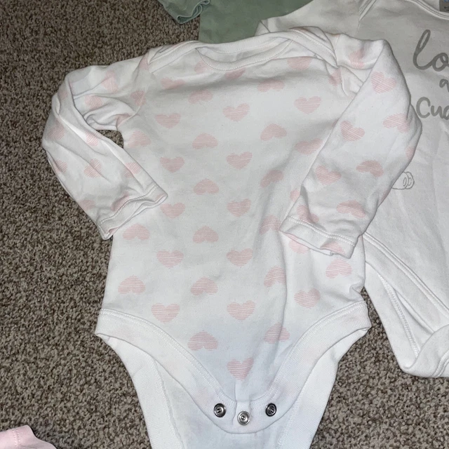 bundle of 7 baby girls 6-9 months long sleeve bodysuits, 7