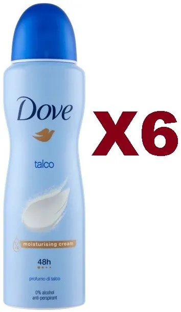 6 Pz Dove Deodorante Talco 150Ml Spray