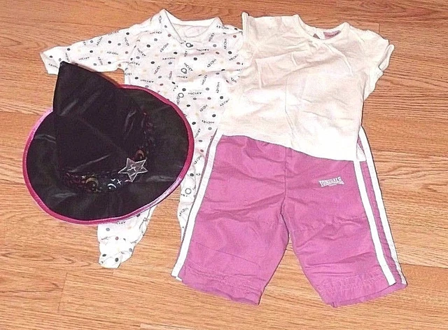 Pacchetto di 0-3 mesi vestiti per bambine rosa abito Lonsdale top baby-grow