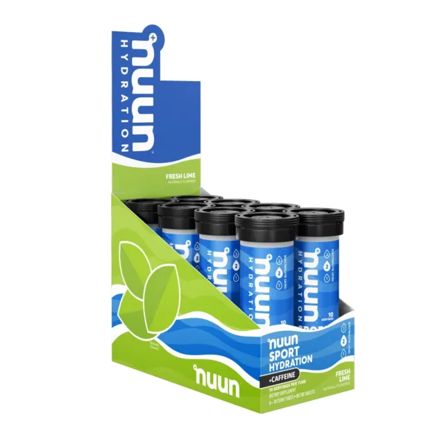 Nuun Sport + Caffeine Electrolyte Tablets for Proactive Hydration, Fresh Lime, 8