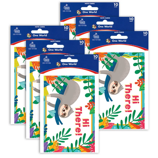 Carson Dellosa Education One World Note Cards with Envelopes, 10 Per Pack, 6 Pac