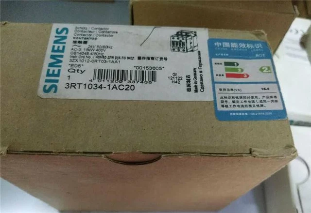 1PC New Siemens Contactor 3RT1034-1AC20 24VAC 32 AMP 3 POLE 3RT10341AC20